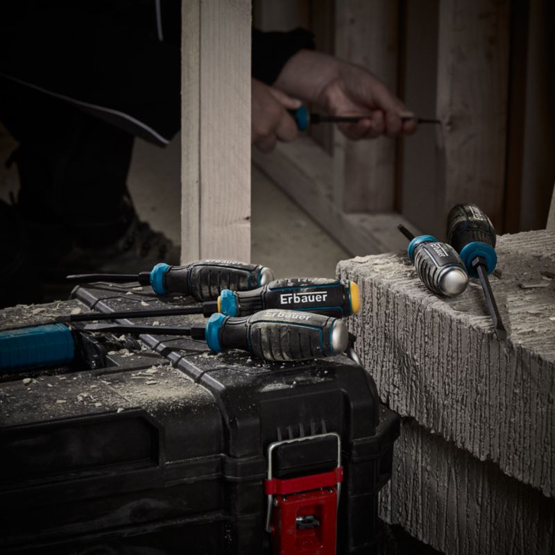 Erbauer sæt med 5 slagfast skruetrækkere