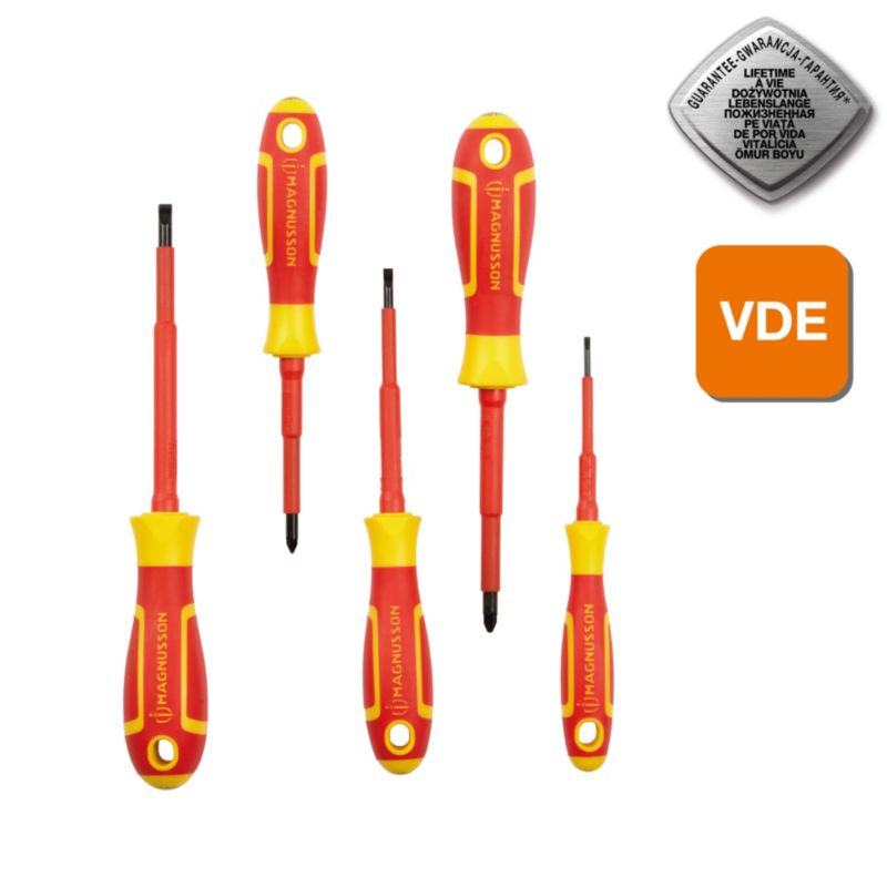 VDE Magnusson skruetrækkersæt, 5 dele