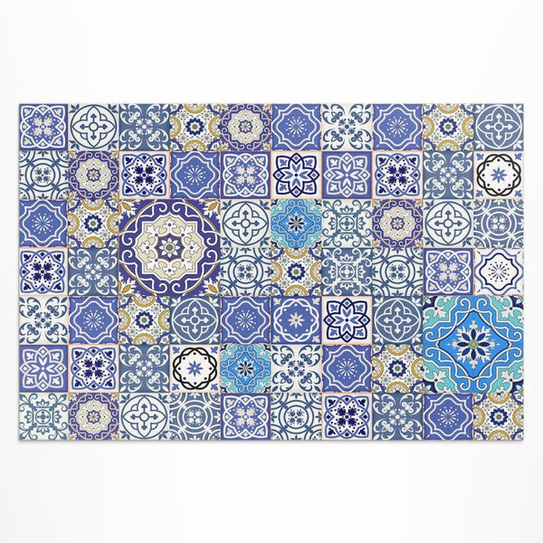 Udendørs Vinyltæppe 80x120 cm Blå Spansk Mosaik