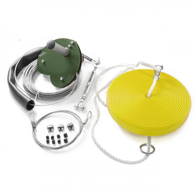 4iQ Group 35 meter zipline med sæde, gul, 1 stk.