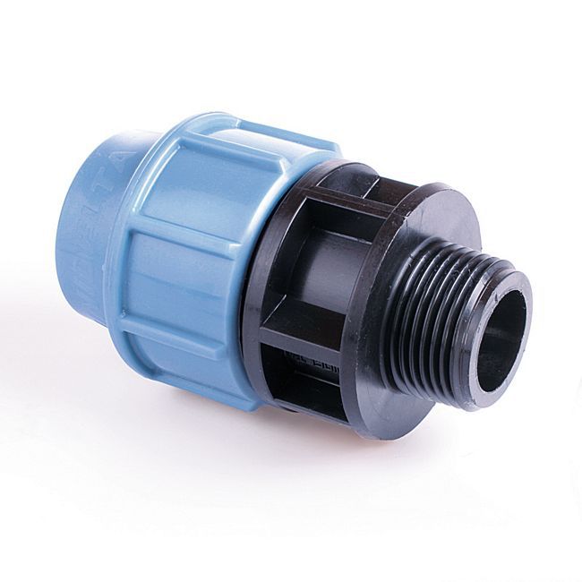 PE vandrørsfitting med udvendigt gevind 25 mm x 1" – Pipelife