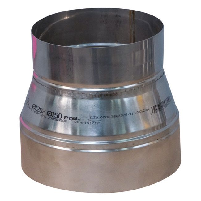 Røgovergang 130/150 mm Stål Sølv | 5907726537030