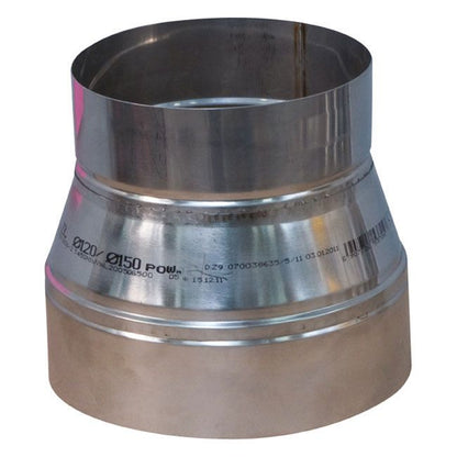 Røgovergang 130/150 mm Stål Sølv | 5907726537030