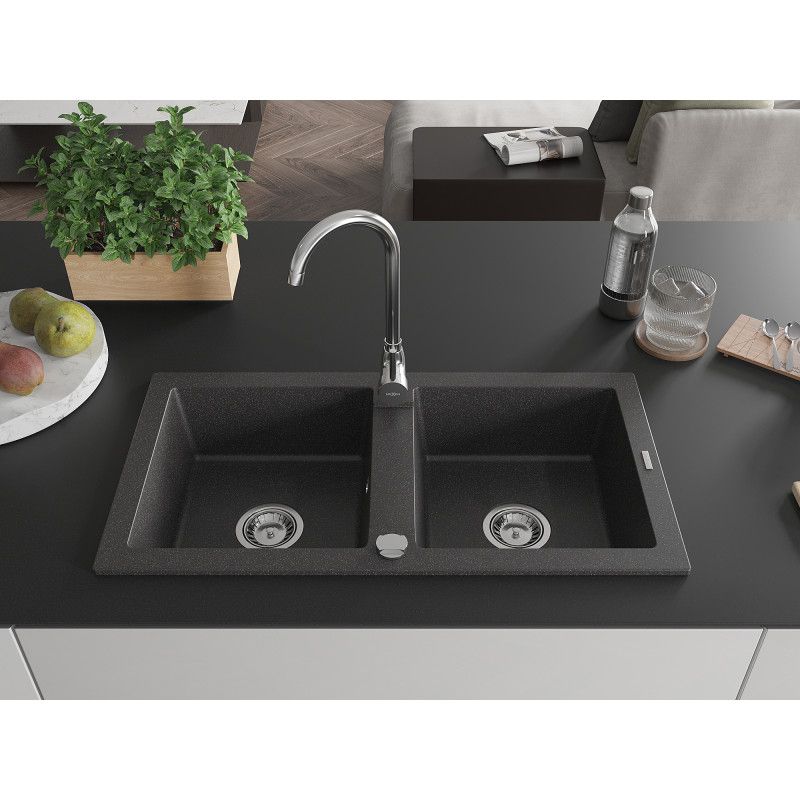 2-kom. granitvask Mexen 820 x 436 Mario sort
