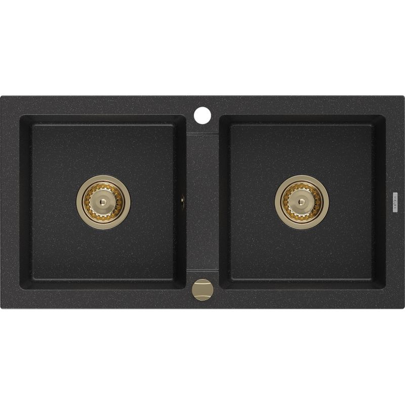 2-komfur granitsænke Mexen 820 mm Mario sort/sølv