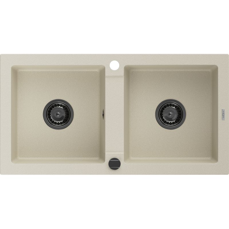 Mexen 2-kammers granitvask 820 x 436 Mario beige
