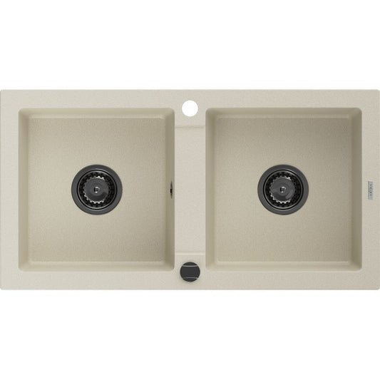 Mexen 2-kammers granitvask 820 x 436 Mario beige
