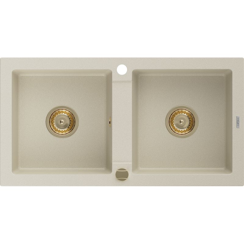 2-kammers granitvask Mexen 82x43, Mario, beige