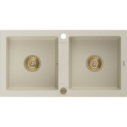 2-kammers granitvask Mexen 82x43, Mario, beige