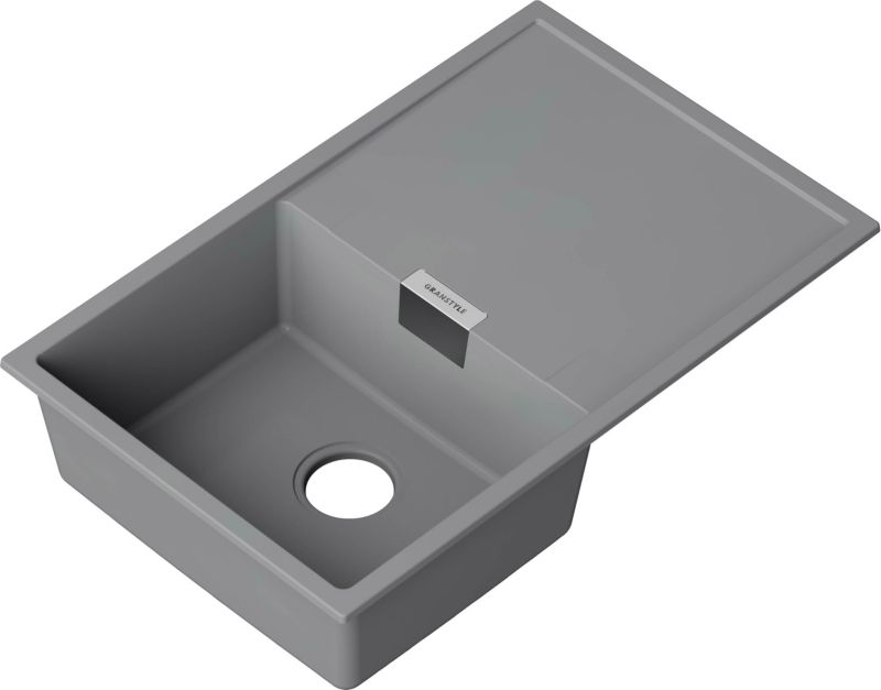 Granitvask Frame 1-kammer med afløbsplade titan