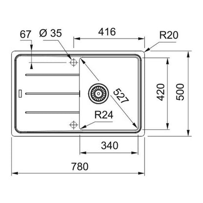 Granitvask Franke Basis 611 onyx