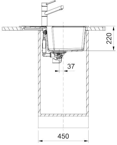 Franke Urban UBG 611-62 granitvask i valnød