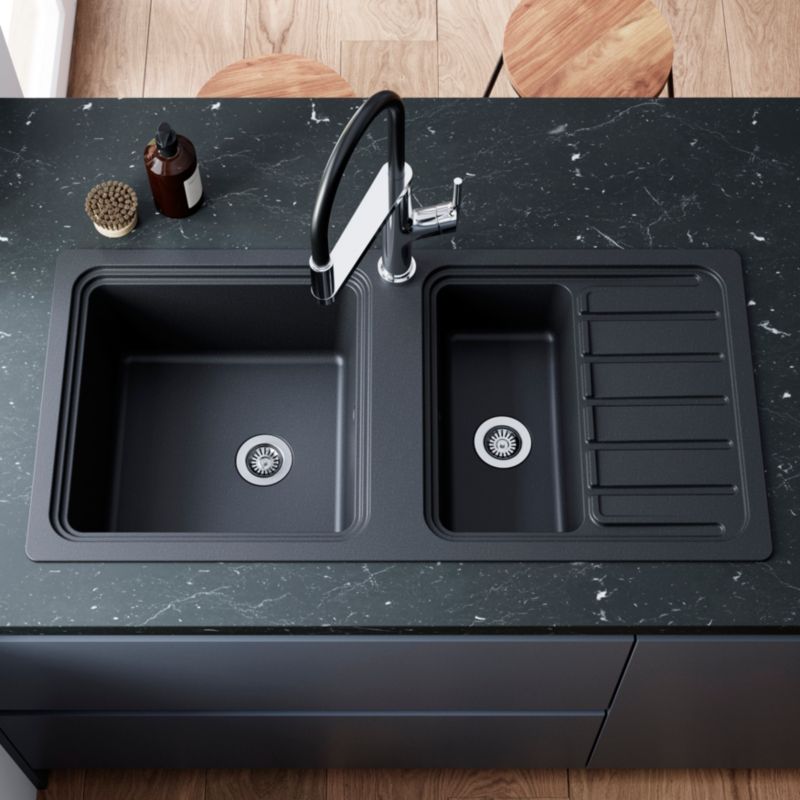 GoodHome Romesco granitvask med 1,5 kammer