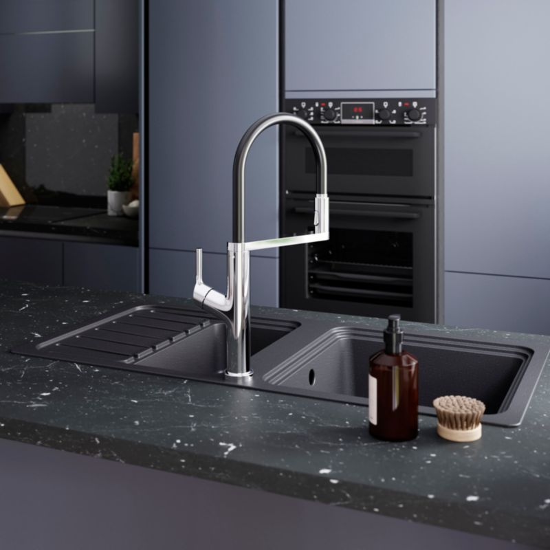 GoodHome Romesco granitvask med 1,5 kammer