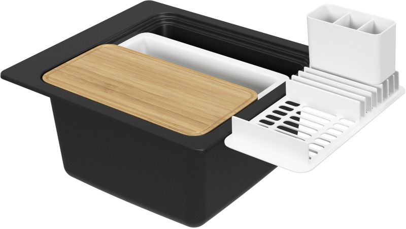 GoodHome Romesco granitvask 1-kammer sort