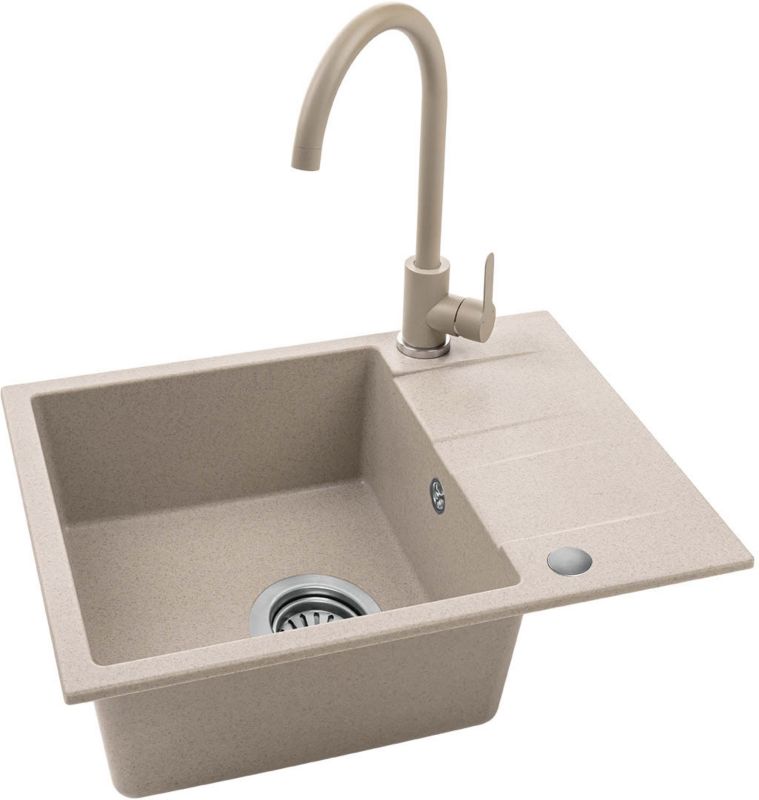 Kuchinox Bon granitvask 44 x 56 cm med beige hane