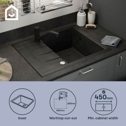 GoodHome Keluak 1‑kammers kompositvask