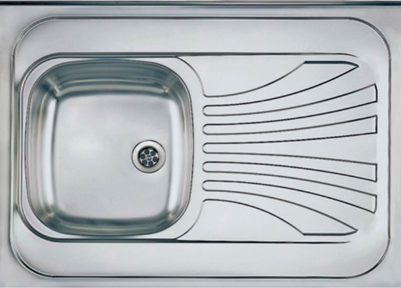 Genesis Primal 10 stålvask 1-kammer venstre 80 x 60 cm med syfon satinfinish