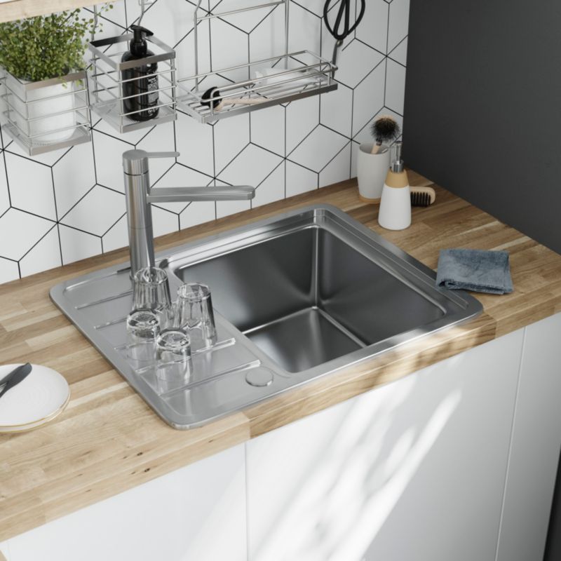 GoodHome Quassia kompakt stålvask