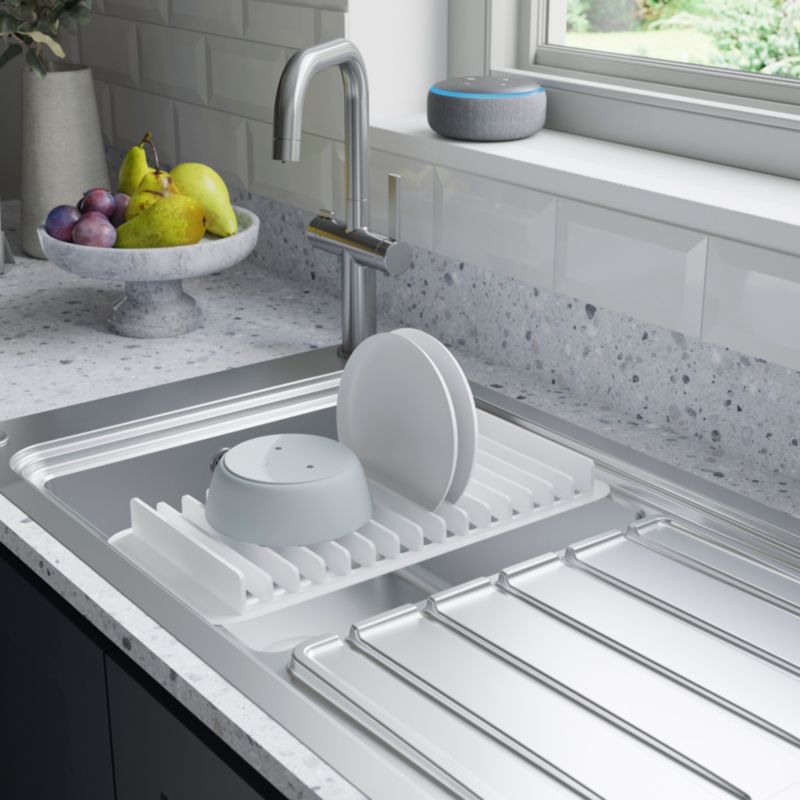 GoodHome Romesco 1-kammers stålvask med lang afdrypningsplade