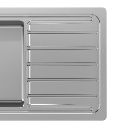 GoodHome Romesco 1-kammers stålvask med lang afdrypningsplade
