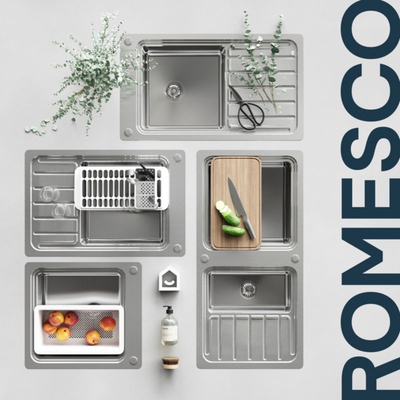 GoodHome Romesco stålvask med 1 kumme, afløbsplade og tilbehør