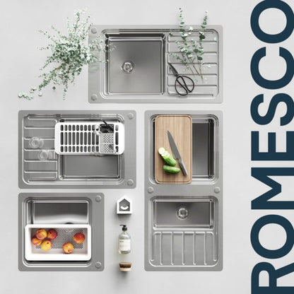 GoodHome Romesco stålvask med 1 kumme, afløbsplade og tilbehør