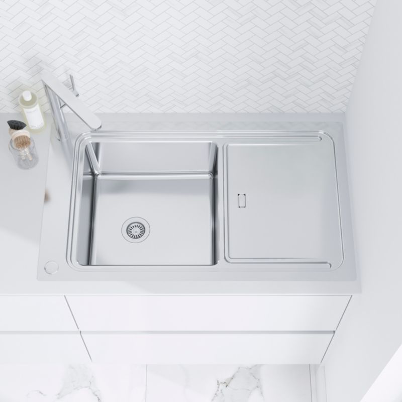 GoodHome Romesco Linea stålvask med 1 kum og afløbsplade