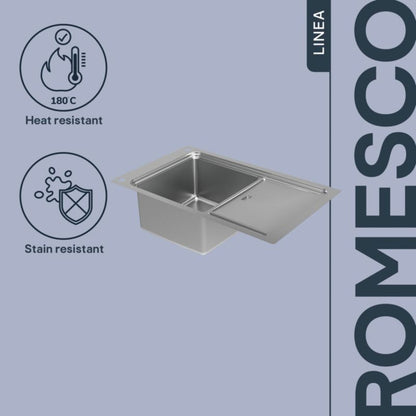 GoodHome Romesco Linea stålvask med 1 kum og afløbsplade