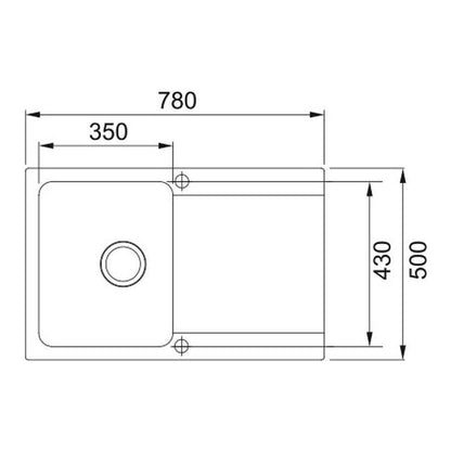 Tectonite Franke Oid 611-78 1-kammers vask i polart hvid