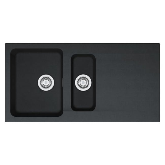 Tectonite Franke Orion OID 651 1,5-kammers vask med afløbsplade i onyx