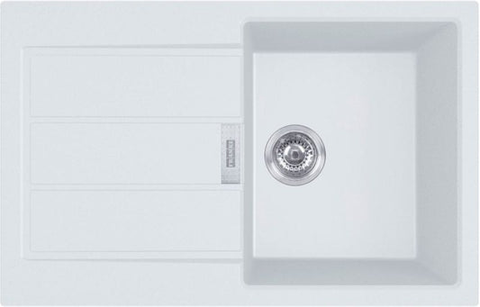 Franke Sirius S2D 611-78 tectonite vask med 1 kumme og afløbsplade, hvid