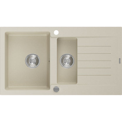 Granitsænke med afløbsplads 1,5-kammer Mexen 900x505 Matias beige 1 stk.