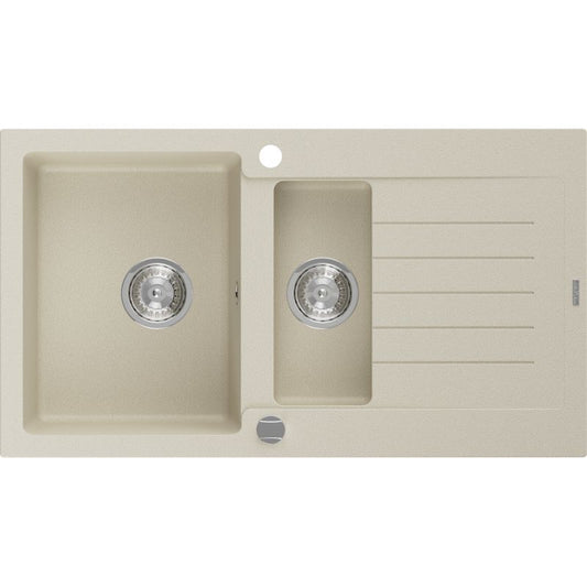 Granitsænke med afløbsplads 1,5-kammer Mexen 900x505 Matias beige 1 stk.