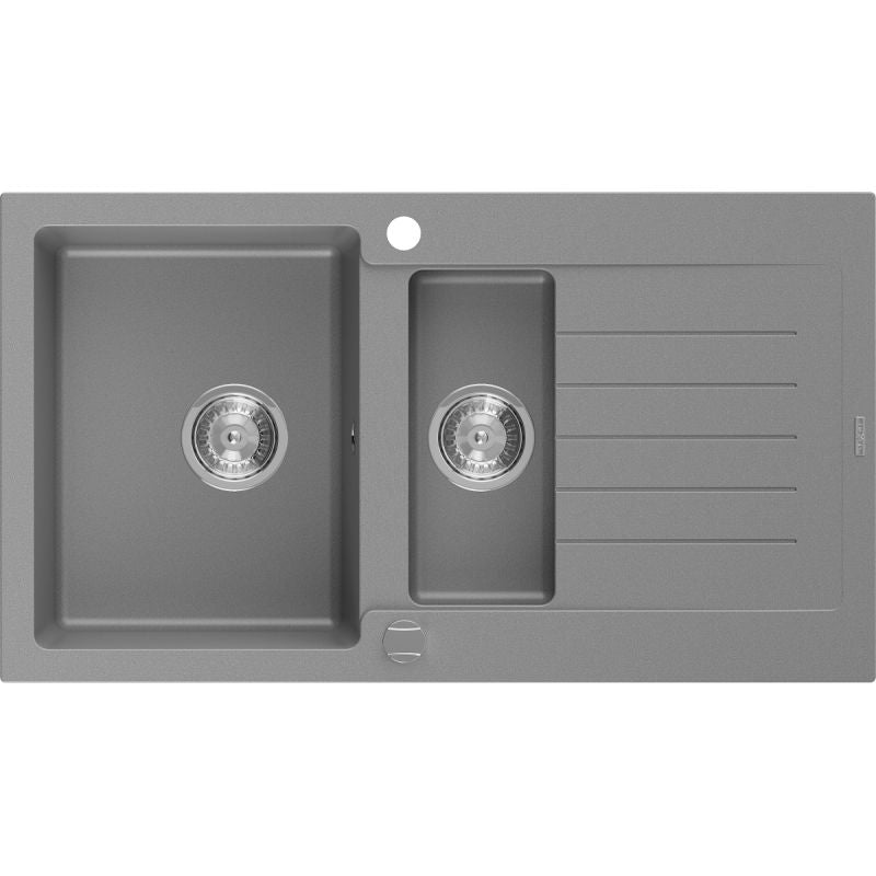 Granitsink med afløb 1,5-kammers Mexen 900 x 505 Matias grå 1 stk.