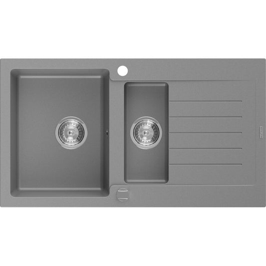 Granitsink med afløb 1,5-kammers Mexen 900 x 505 Matias grå 1 stk.