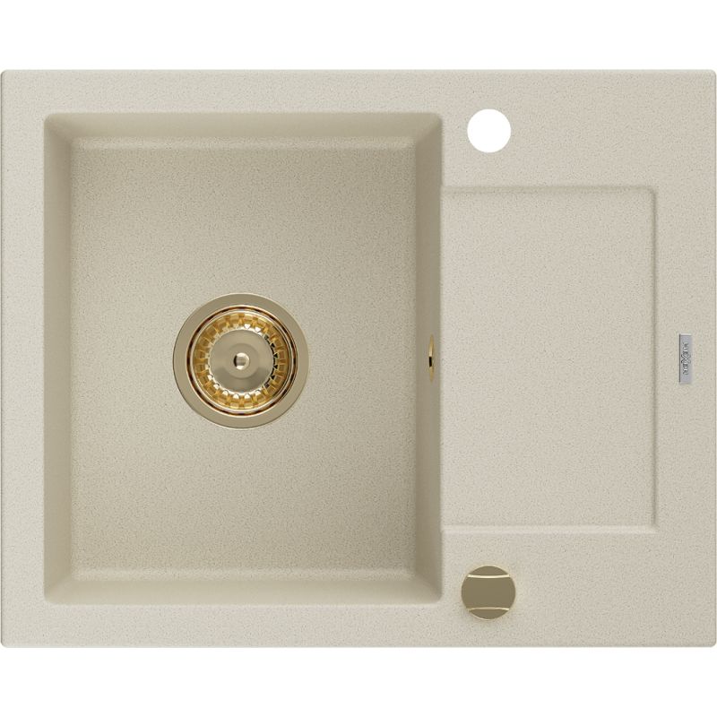 Granitsæbe med afløbsplads 1-kammer Mexen 576 x 465 Enzo, beige 1 stk.