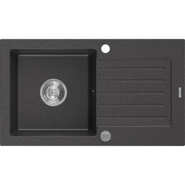 Granitsænke med afløbsplade, 1-kammer Mexen 752 x 436 mm Pablo sort, 1 stk.