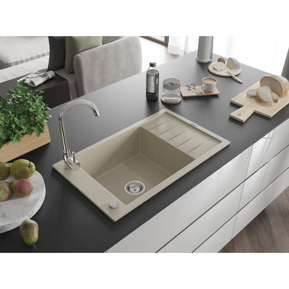Granitsænke med 1 kumme og afløbsplads Mexen 795x480 Elias beige 1 stk.