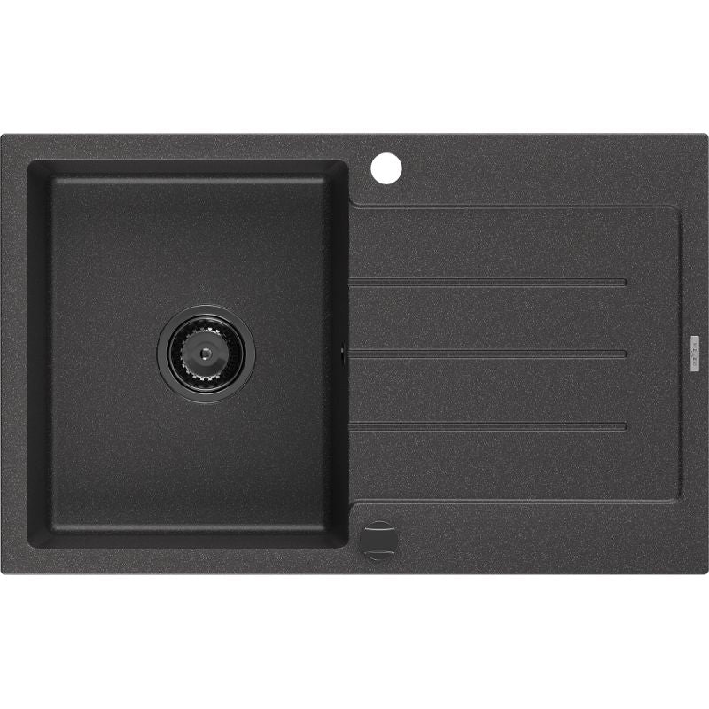 1‑kammers granitvask med afløb Mexen Bruno 795 x 495 mm, mat‑sort