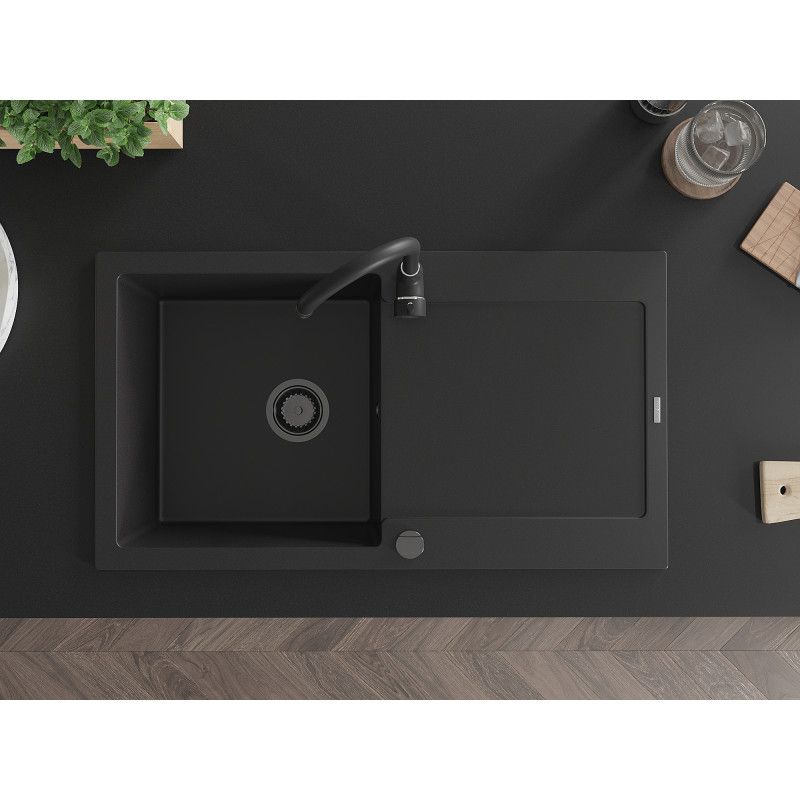 Granitsænke med 1 kumme og afløbsplade Mexen 900x500 Leo Sort 1 stk.