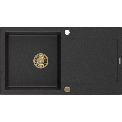 Granitsænke med 1 kumme og afløbsplads Mexen 900x500 Leo Sort/Metallic 1 stk.