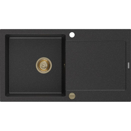 Granitsænke med 1 kumme og afløbsplads Mexen 900x500 Leo Sort/Metallic 1 stk.