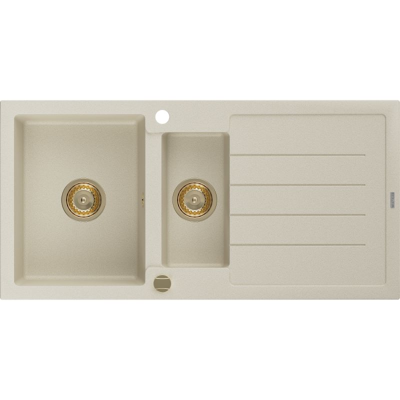Granitsænke med afløbsplads 1,5-kammer Mexen 1000x500 Andres beige 1 stk.