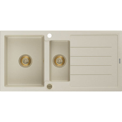 Granitsænke med afløbsplads 1,5-kammer Mexen 1000x500 Andres beige 1 stk.