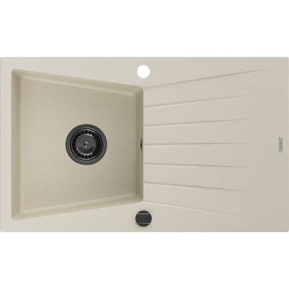 Granitvask med afløbsplade 1-kamret Mexen 775 x 470 Cesar beige 1 stk.