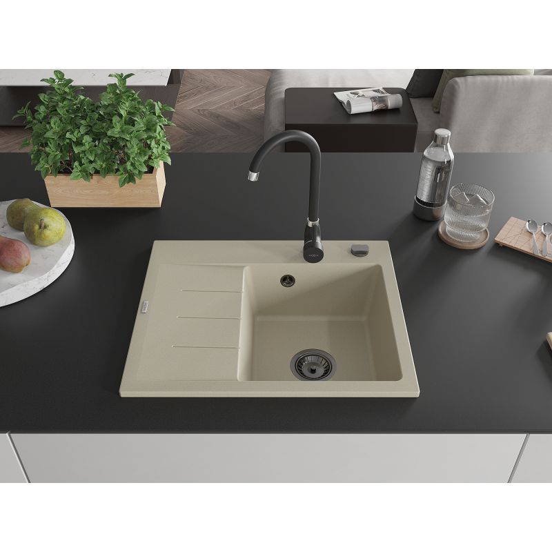 Granitsænke med afløbsplade Mexen 600x500 Ben beige 1 stk.