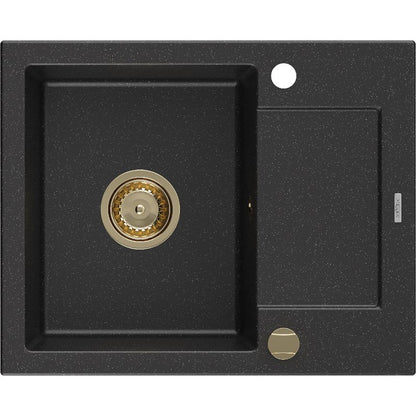 Mexen granitvask med afløbsplade 576 x 465 mm Enzo sort/sølv 1 stk.