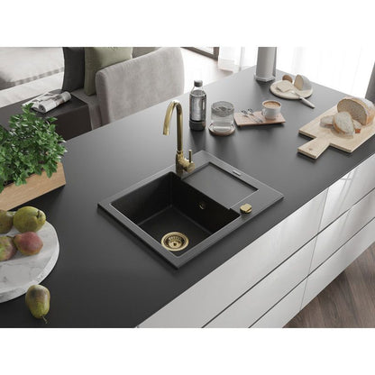 Mexen granitvask med afløbsplade 576 x 465 mm Enzo sort/sølv 1 stk.