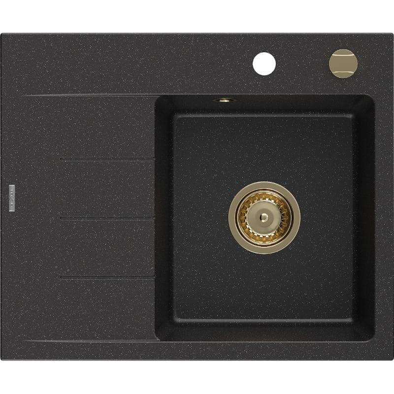 Mexen 600x500 granitsænke med afløbsplade Ben sort/sølv 1 stk.